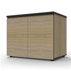 Rapidline Infinity Swing 2 Door Cupboard 900W x 600D x  730mmH Oak With Black Edge