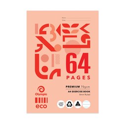 Olympic ECO E864 Exercise Book A4 8mm Ruled With Margin 64 Page