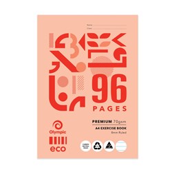 Olympic ECO E896 Exercise Book A4 8mm Ruled With Red Margin 96 Page