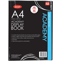 Jasart Academy Display Book A4 40 Pockets Insert Cover 