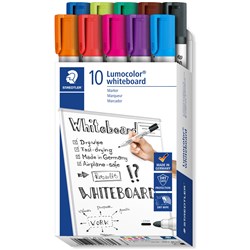 Staedtler 351 Lumocolor Whiteboard Marker Bullet 2mm Assorted Colours Box Of 10