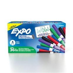 Expo Dry Erase Whiteboard Marker Fine Bullet Assorted Assorted Box of 36