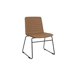 Rapidline Pixel Visitor Chair Black Sled Base Amber PU Leather Seat