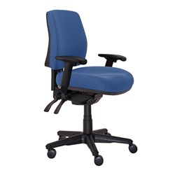 Buro Roma Mid Back Task Chair With Arms With Seat Slide Fabric Seat And Back Dark Blue