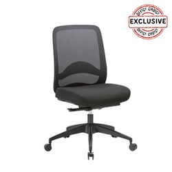 Buro Vela Mid Back Office Chair Black Mesh Back And Fabric Seat