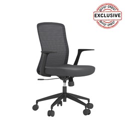 Buro Mondo Fleet Office Chair With Arms Black Mesh Back And Fabric Seat