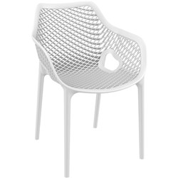 Siesta Ares 140 7 Piece Outdoor Dinning Set With Air XL Arm Chairs White