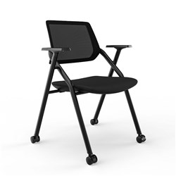 Rapidline Air Training Chair Mesh Back Fabric Seat Black 
