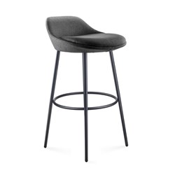 Rapidline Eros Bar Stool Black Frame Charcoal Fabric Seat 