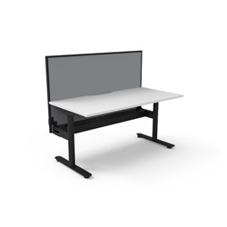 Rapidline Halo Static Single Sided Workstation+Screen+Tray 1500W x 750D x 1330mmH Wht/Blk