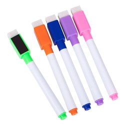 Visionchart Creative Kids Write N Wipe Whiteboard Marker + Eraser Tip Assorted Pack 5
