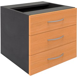 Rapidline Rapid Worker Fixed Pedestal 3 Drawer 465W x 447D x 454mmH Beech And Ironstone