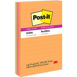 Post-It 660-3SSUC Super Sticky Notes 101mm x 152mm  Energy Boost Pack Of 3