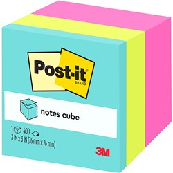 Post-It 2027-RCR Memo Cubes 76 x 76mm 400 Sheet Pink Wave  