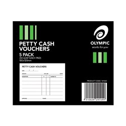 Olympic Petty Cash Vouchers 120 x 100mm 50 Leaf